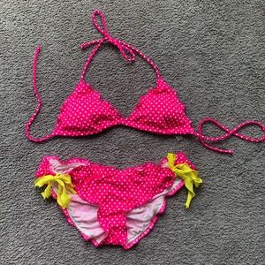 VS Hot pink and neon yellow polka dot bikini